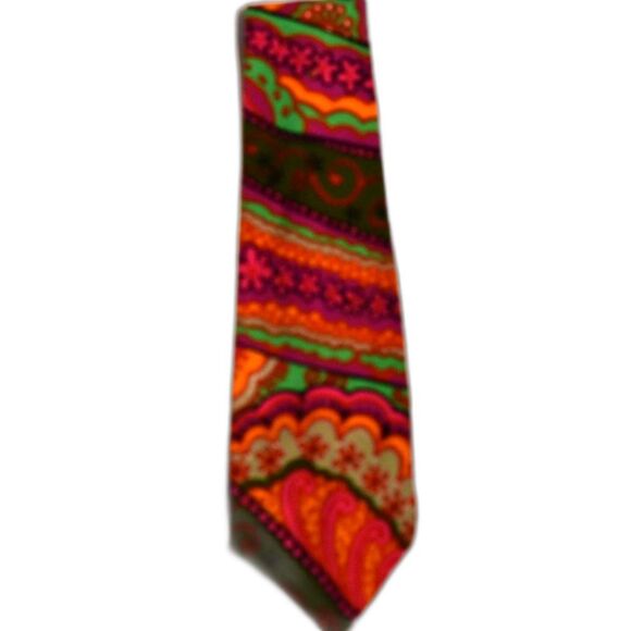 Vintage Wild Thing Makes Your Heart Sing Everythings Groovy Multi Color Tie - Picture 1 of 2